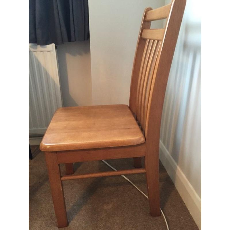 Three solid sturdy chairs dining oak pine