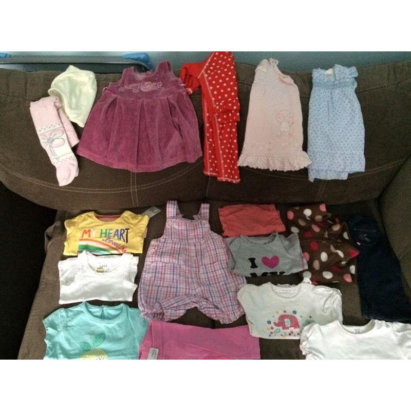 Bundle of girls clothes 6-9 months (tops, tunics, dungarees,leggings, jumpers...)