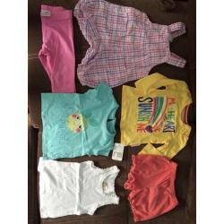 Bundle of girls clothes 6-9 months (tops, tunics, dungarees,leggings, jumpers...)