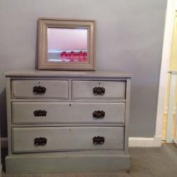 Antique shabby chic drawers with matching mirror
