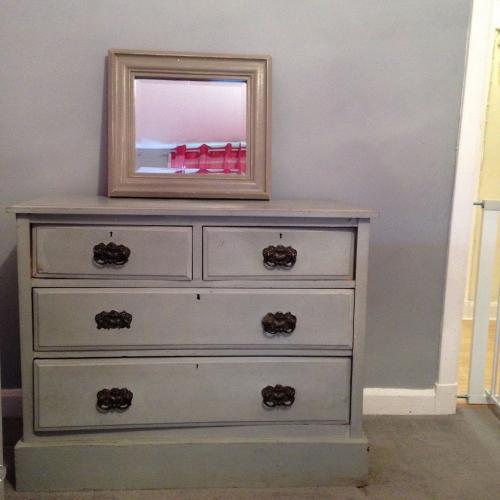 Antique shabby chic drawers with matching mirror