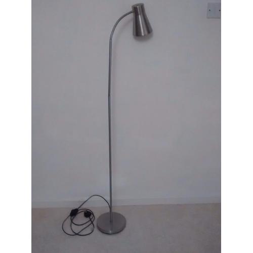 Stylish brushed steel standard lamp