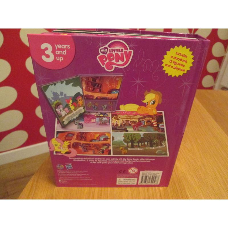 BRAND NEW "MY LITTLE PONY" BUSY BOOK (12 FIGURINES, STORYBOOK AND A PLAYMAT)
