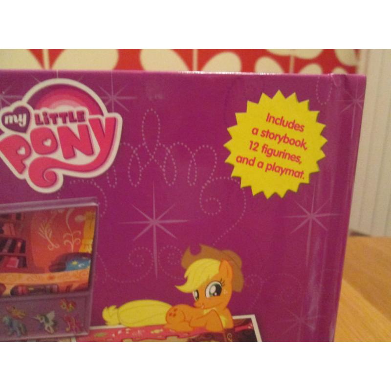 BRAND NEW "MY LITTLE PONY" BUSY BOOK (12 FIGURINES, STORYBOOK AND A PLAYMAT)