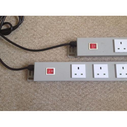 2 x switched extensions lead - 12 way and 8 way with UK plugs