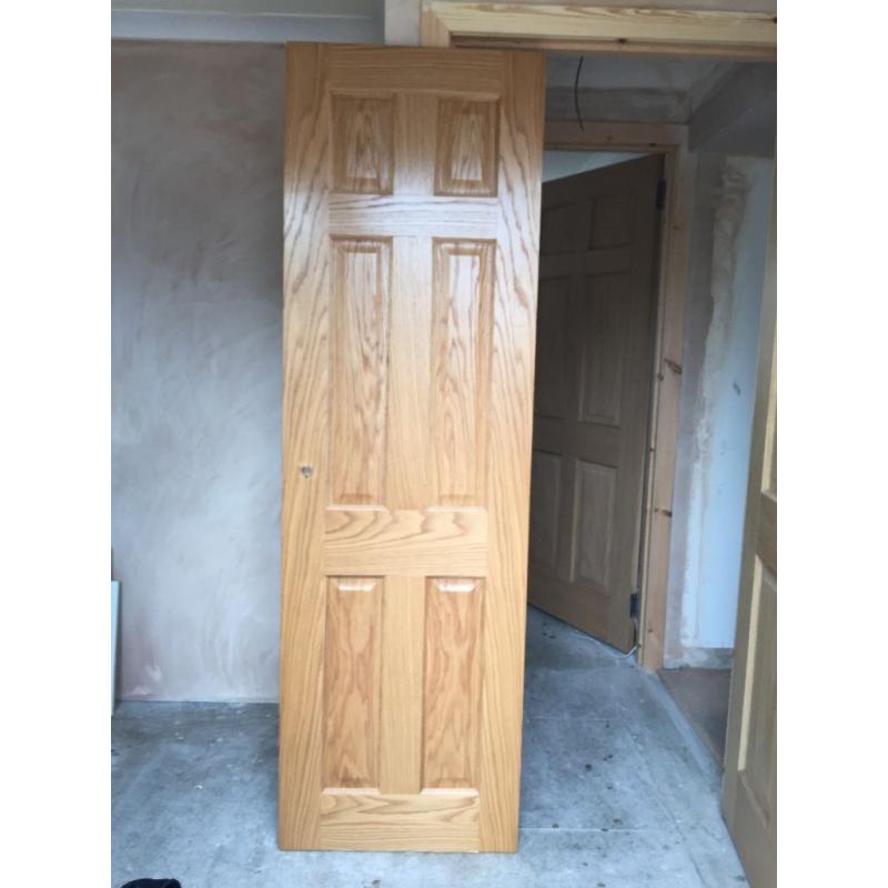3 x Regency treated solid oak 6 panel doors.