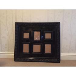 Large Black Patent Multiple Photo Frame