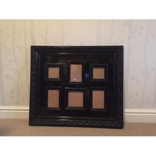 Large Black Patent Multiple Photo Frame