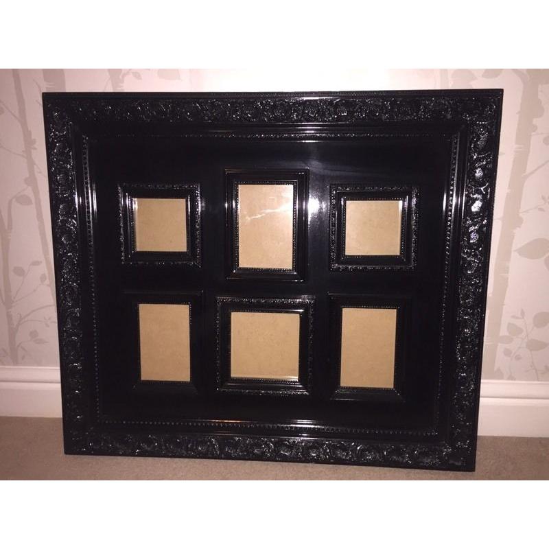 Large Black Patent Multiple Photo Frame