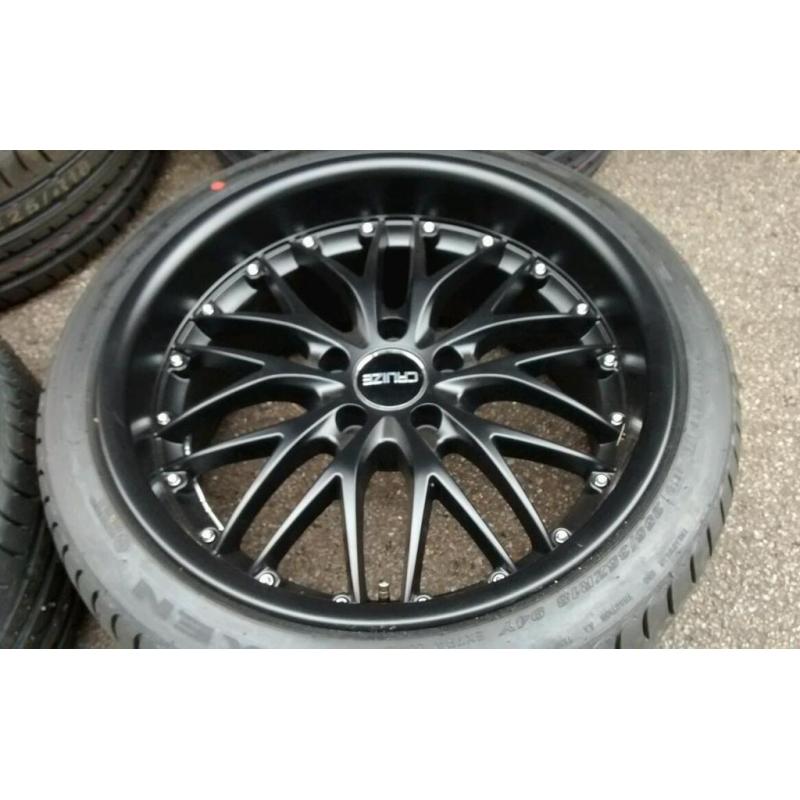 Brand new alloys with tyres 5x120 deep dish, staggered, bmw
