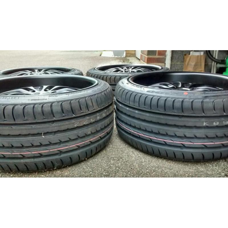 Brand new alloys with tyres 5x120 deep dish, staggered, bmw