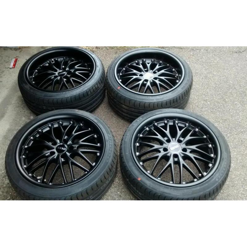 Brand new alloys with tyres 5x120 deep dish, staggered, bmw