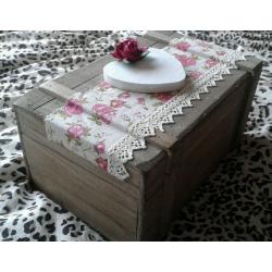 Wooden Wedding Keepsake Box, includes wedding bag