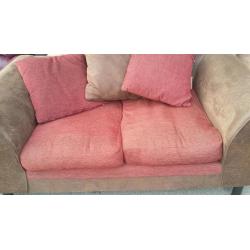 Swade and fabric sofa