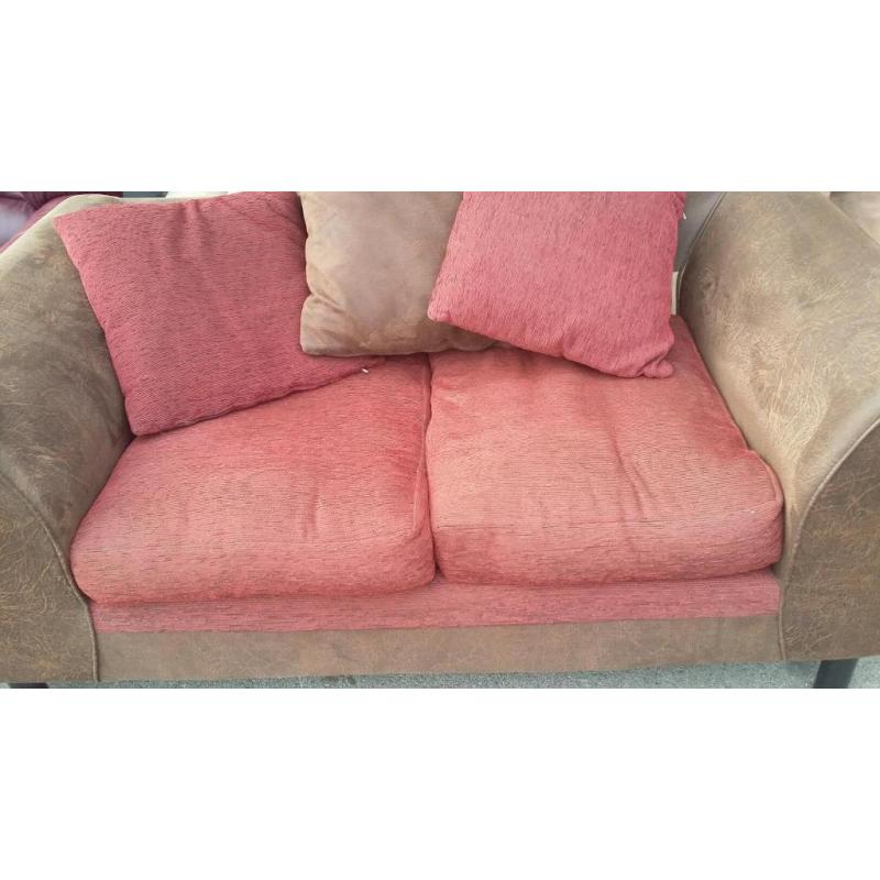 Swade and fabric sofa