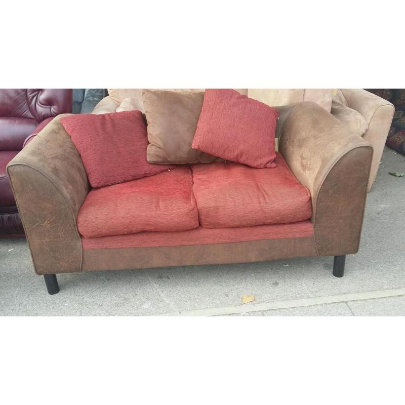 Swade and fabric sofa