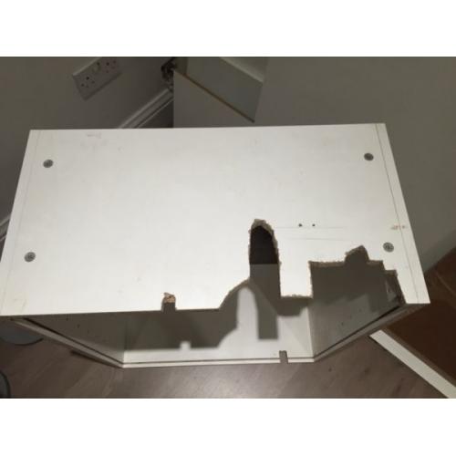White Wall Cabinet for Kitchen wall unit from Homebase, 60(W)cmx72(H)cmx30(D)cm