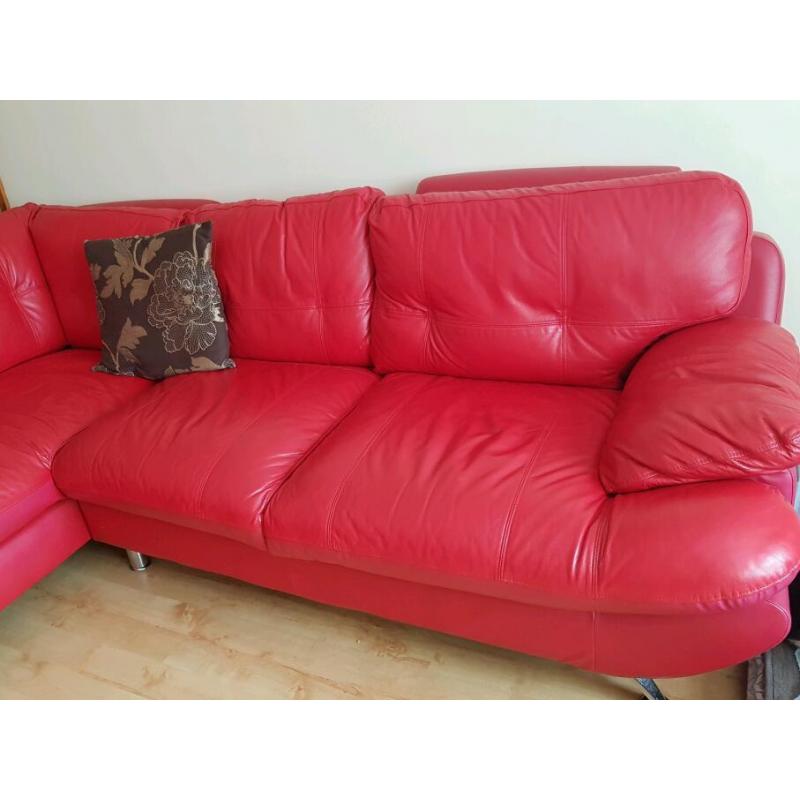 Corner leather sofa