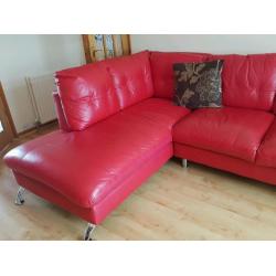 Corner leather sofa