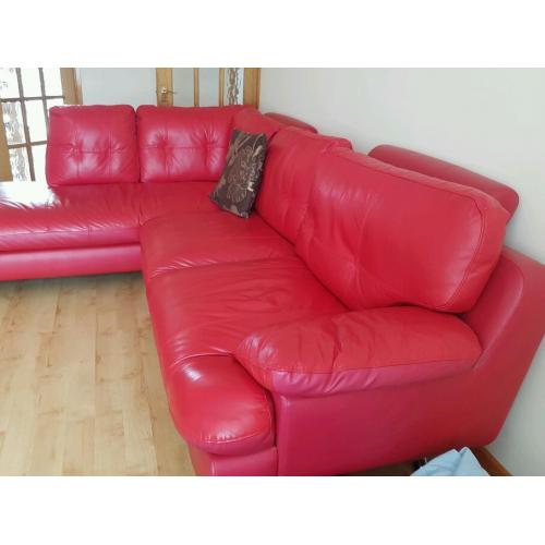 Corner leather sofa