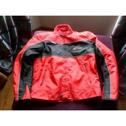 *RIOSSI RED & BLACK TEXTILE ~ MOTORCYCLE JACKET* Size Large