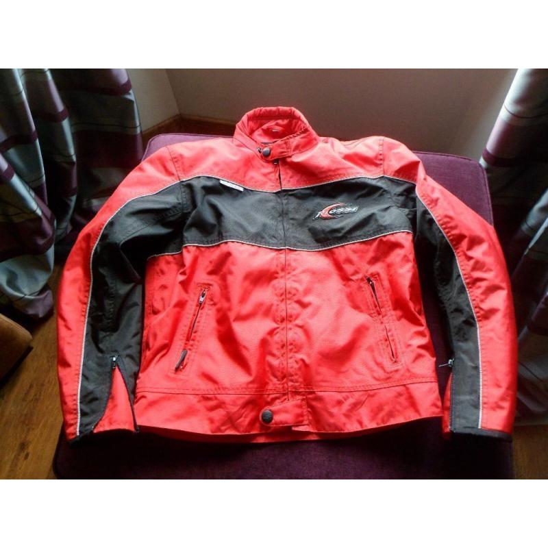 *RIOSSI RED & BLACK TEXTILE ~ MOTORCYCLE JACKET* Size Large