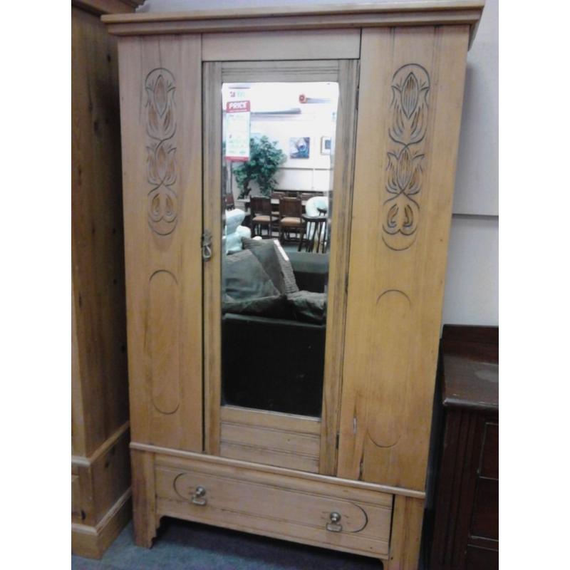 Antique Single Wardrobe with Storage. GF012