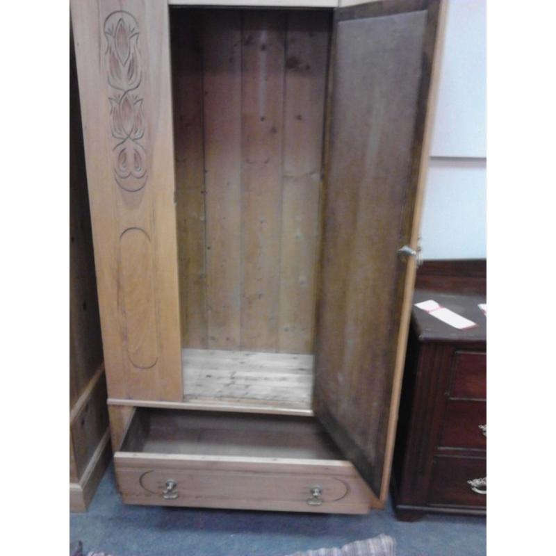 Antique Single Wardrobe with Storage. GF012