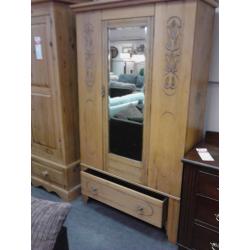 Antique Single Wardrobe with Storage. GF012