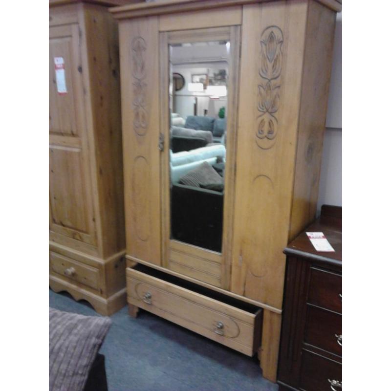 Antique Single Wardrobe with Storage. GF012