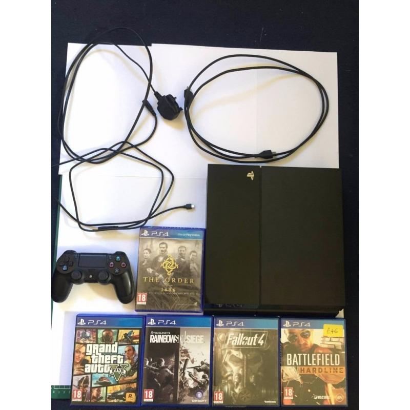 PS4 console and 5 games for sale plus a controller