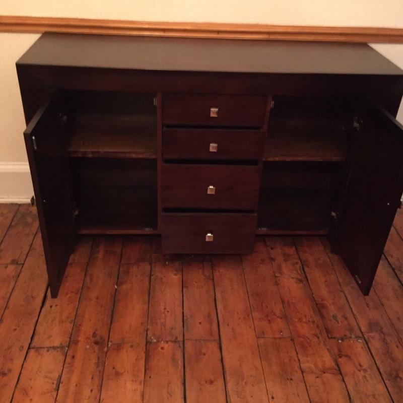 Two solid wood matching units with drawers and cupboards in great condition