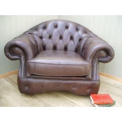 Brown leather Chesterfield Club Chair.
