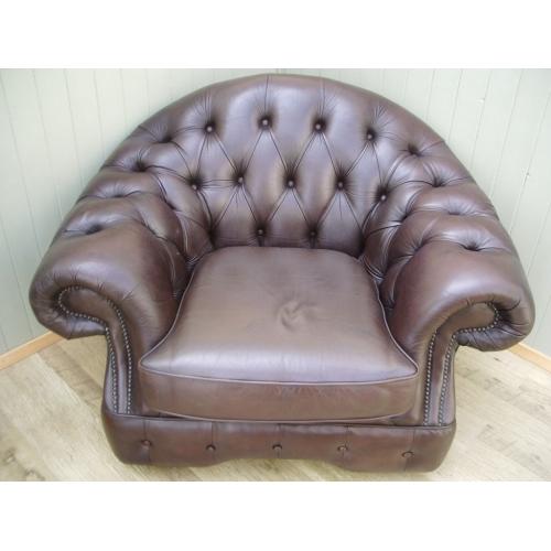 Brown leather Chesterfield Club Chair.