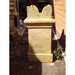 Ornamental chimney pots, light in colour three different designs and sizes .can be sold separately