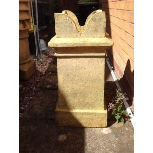Ornamental chimney pots, light in colour three different designs and sizes .can be sold separately