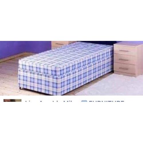 3 brand new single divan beds and matresses