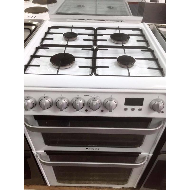 //(%)\ HOTPOINT DUAL FUEL COOKER INCLUDES 1 YEAR GUARANTEE