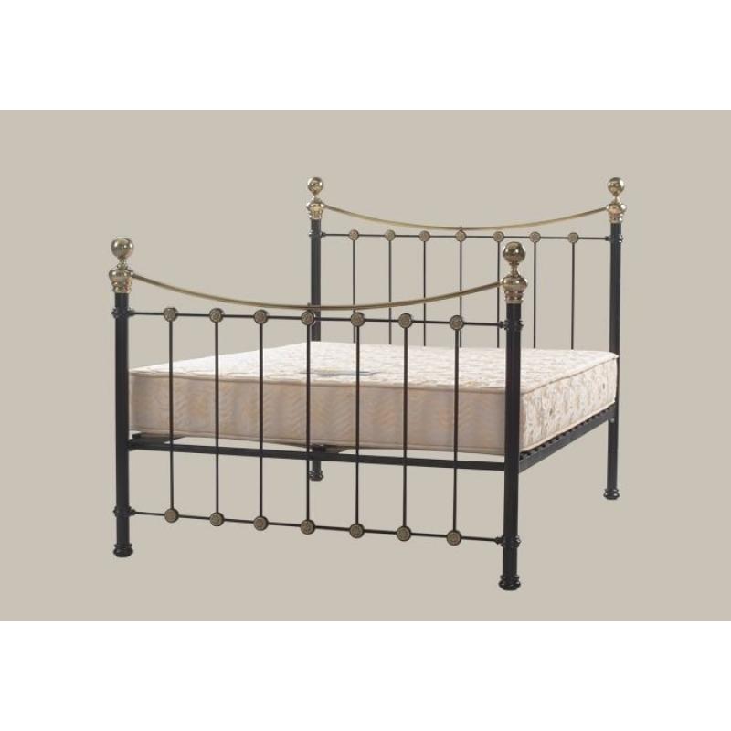 brass black double bed frame