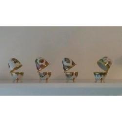 Ornamental Fabergé eggs 1 large 4 small not boxed