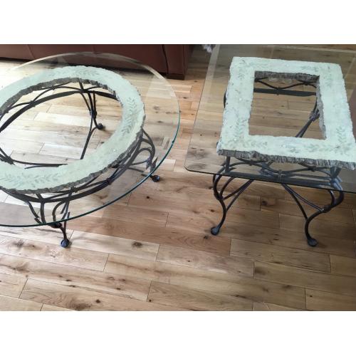 Pair of glass topped coffee tables - must go by 30 August!