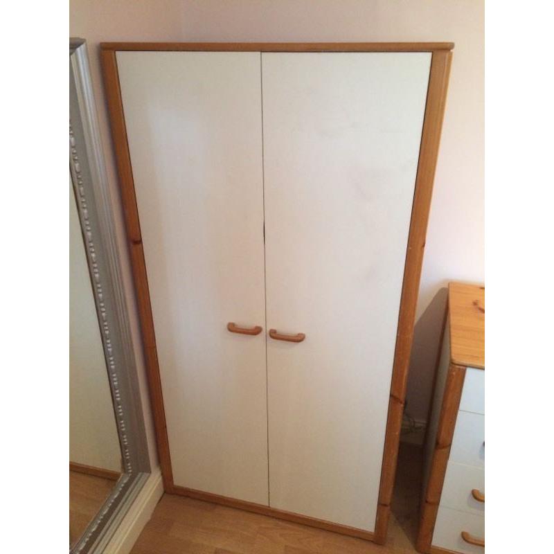 Melamine and oak wardrobe