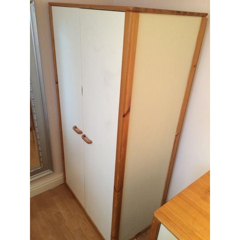 Melamine and oak wardrobe