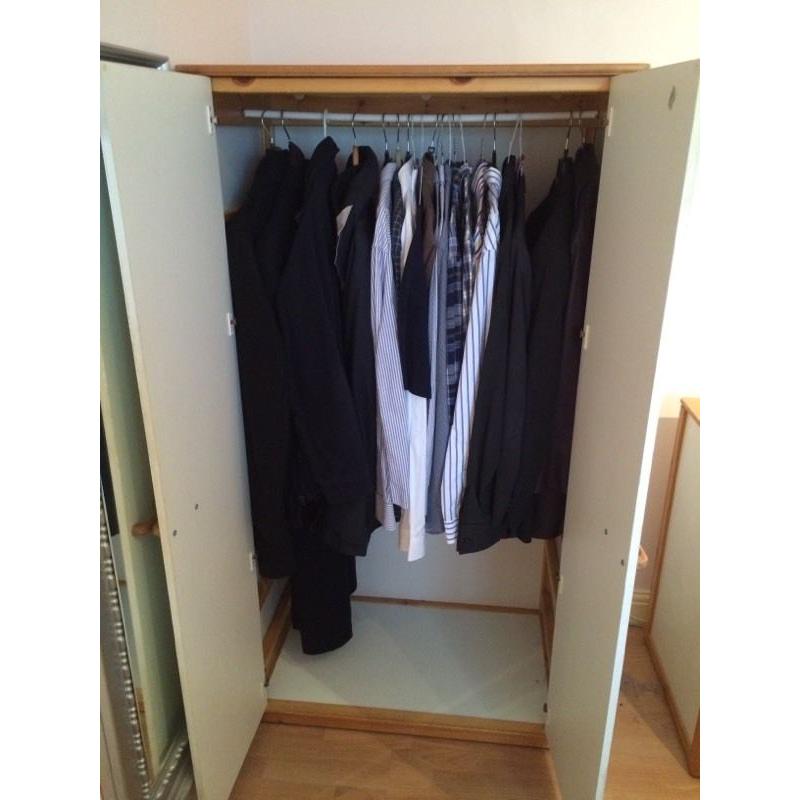Melamine and oak wardrobe
