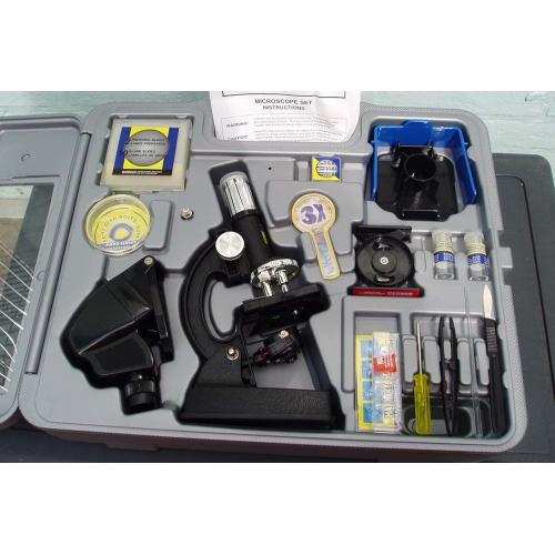 DELUXE MICROSCOPE SET - MICRO-SCIENCE, 82 pieces, zoom power 100x - 1200x, NEW. COLLECTION ONLY