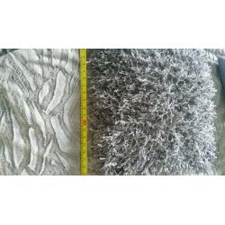 2 large sliver/grey sparkle over size cushions. 19". 2 small silver bed cushions 10".