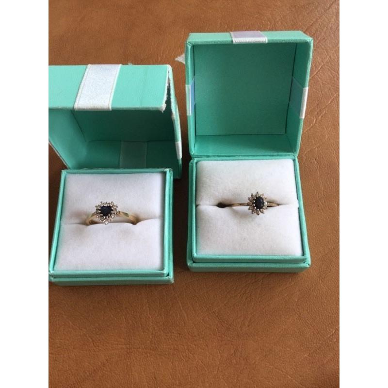 9 ct. Gold and diamond 9ct gold and opal rings and silver rings