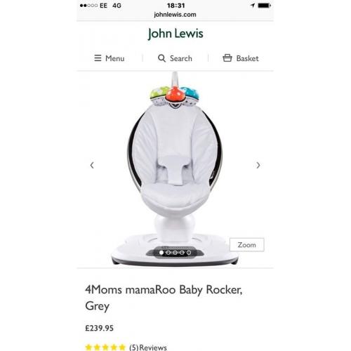 Baby bouncer baby bouncer 4moms® mamaroo® infant seat - classic grey