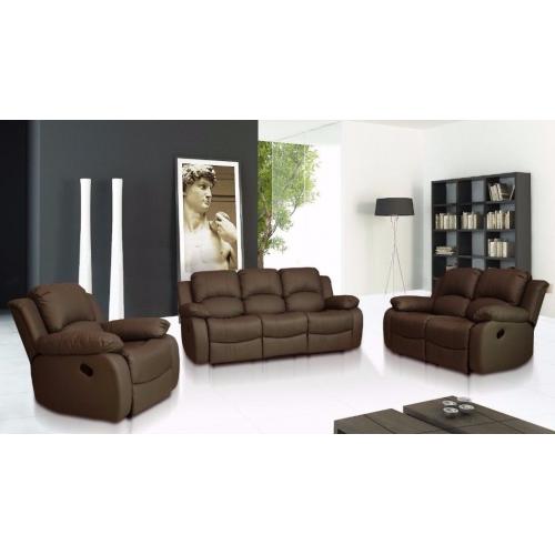 RECLINER LEATHER SUITE - SALE NOW ON ** BRAND NEW ** DELIVERED - BLACK - BROWN