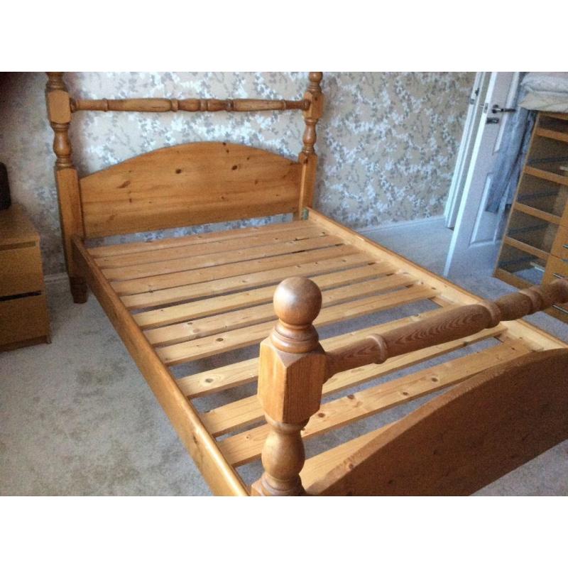 Pine double bed frame